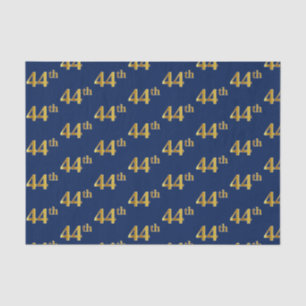Blue, Faux Gold 44th (Forty-Fourth) Event Tissue Paper