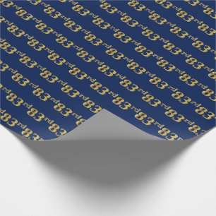 Blue, Faux Gold 83rd (Eighty-Third) Event Wrapping Paper