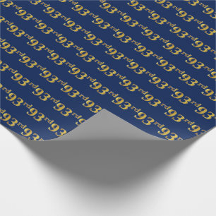 Blue, Faux Gold 93rd (Ninety-Third) Event Wrapping Paper