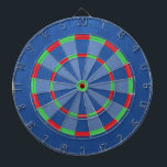 Blue Faux Leather Texture Dartboard<br><div class="desc">A trendy modern design with blue faux leather texture print with red and green accents.</div>