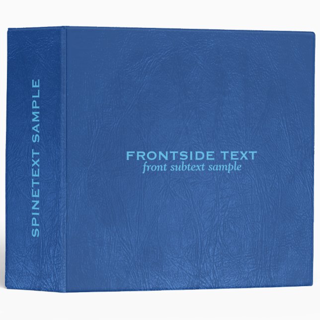 Blue Faux Leather Vintage Look Avery Binder (Front/Spine)