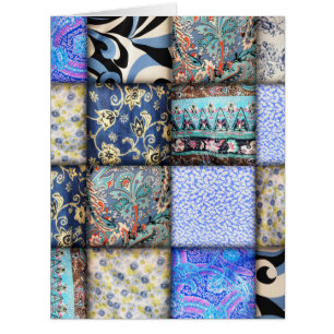 Blue Faux Patchwork Quilting Pattern