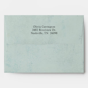 Blue Faux Return Address Modern  Envelope