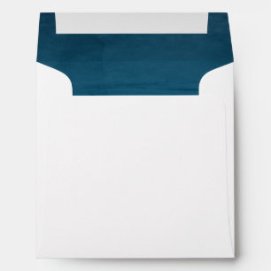 Blue Faux Velvet Textured Look Lining Square Envelopes