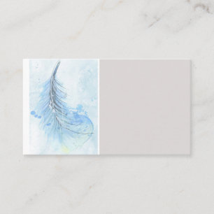 blue feather custom business card template