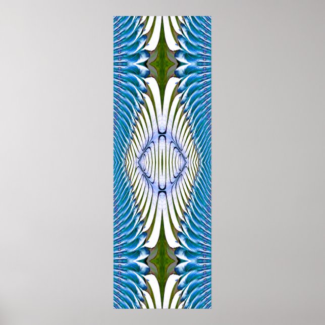 Blue Feather Fractal Poster (Front)