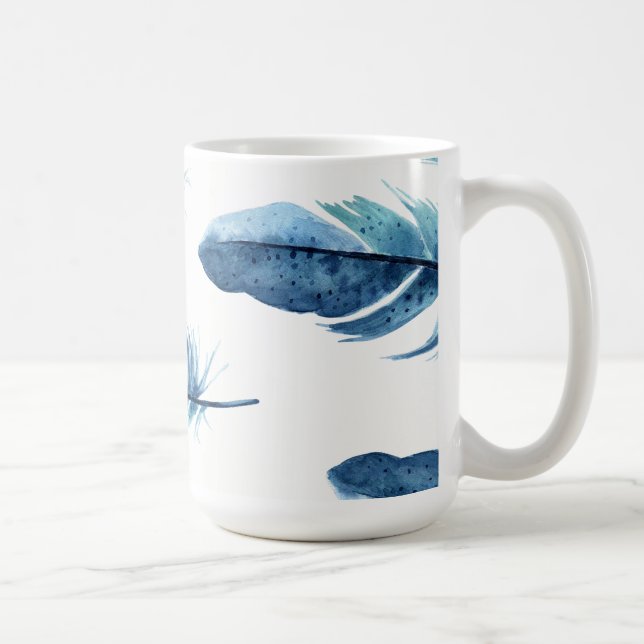 Blue Feather Mug (Right)