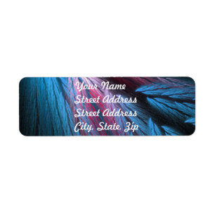 Blue Feather Return Address Sticker