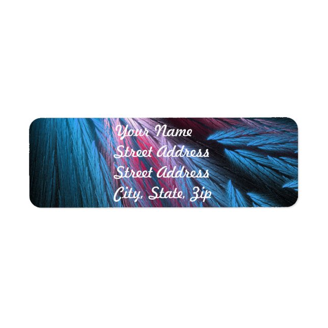 Blue Feather Return Address Sticker (Front)