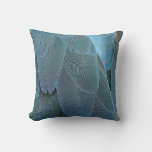 Blue Feather Throw Pillow