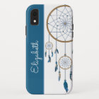 Blue Feathers Dreamcatcher Custom Name Boho