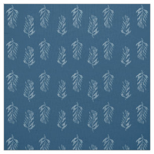 Blue Feathers Fabric