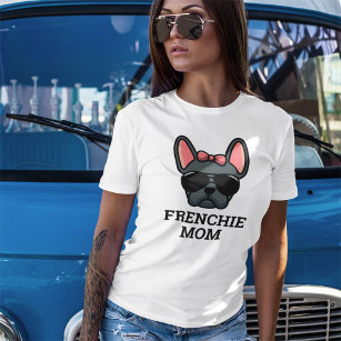 Blue Female French Bulldog Frenchie Dog Mom T-Shirt