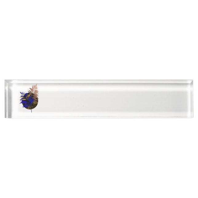 Blue fern on black circle nameplate (Front)