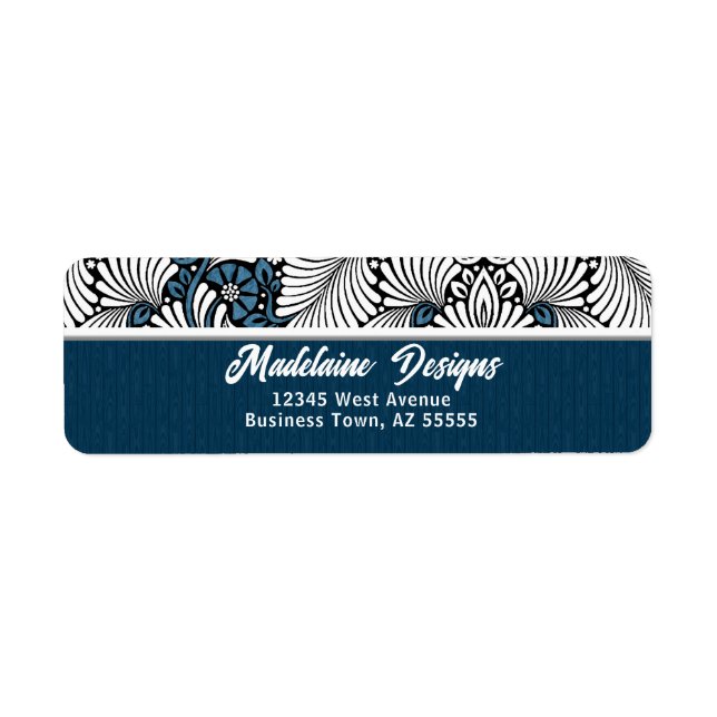 Blue Fern with White Text Return Address (Front)