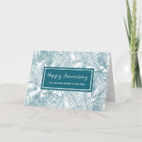 Blue Ferns Employee Anniversary Card