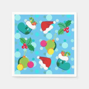  Blue Festive Christmas Napkin