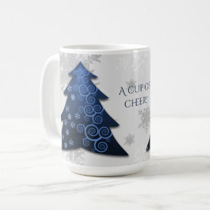 Blue Festive Christmas Tree Coffee Mug