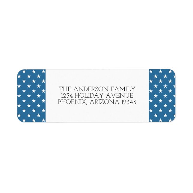 Blue Festive Stars Holiday Address Labels (Front)