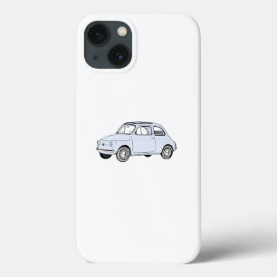 Blue Fiat 500 Topolino Pencil Style Rendering iPhone 13 Case