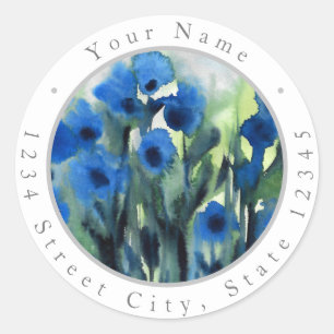 'Blue Field of Flowers' Labels