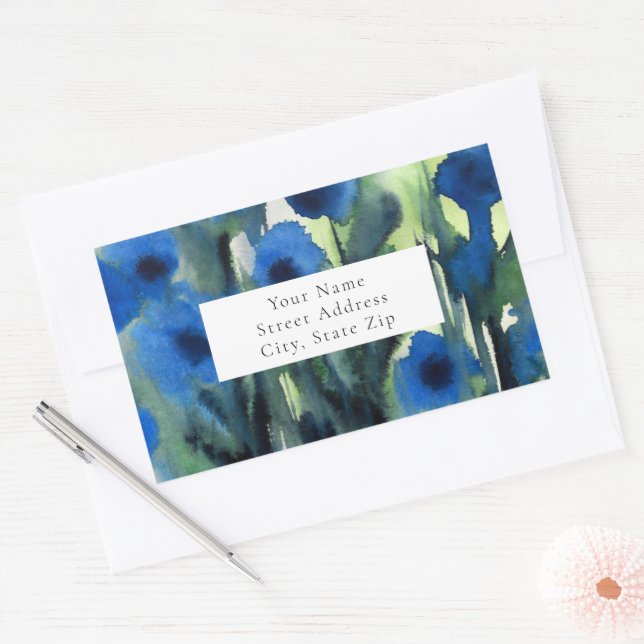 Blue Field of Flowers labels (Envelope)