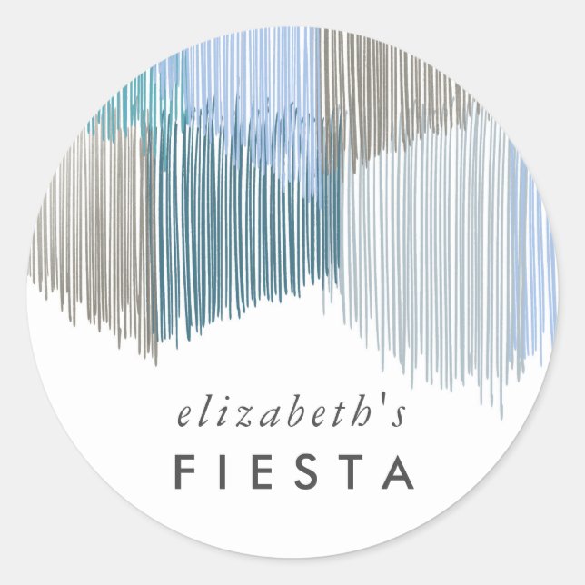 Blue Fiesta Fringe Classic Round Sticker (Front)