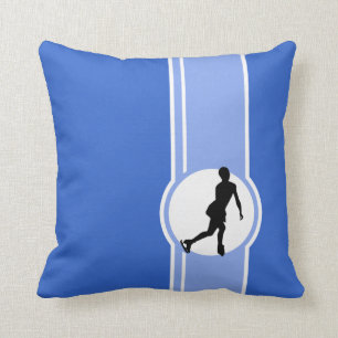 Blue Figure Skating Throw Pillow