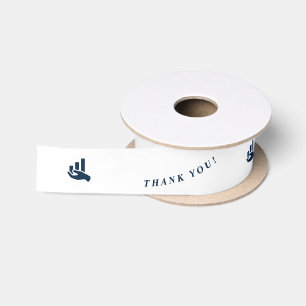 Blue Financial Planner Logo & Text Thank You! Satin Ribbon