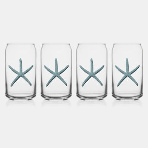 Blue Finger Starfish Can Glass