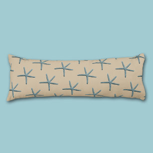 Blue Finger Starfish On Sand Body Pillow