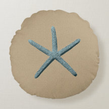 Blue Finger Starfish On Sand Coloured Background