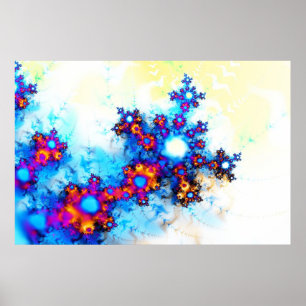Blue Fire Berries Poster