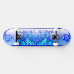 BLUE FIRE DRAGONS SKATEBOARD