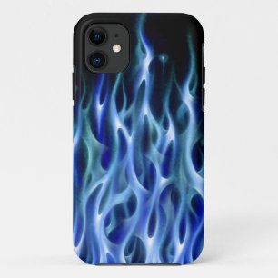 Blue Fire Flame design airbrush car custom cool ho iPhone 11 Case