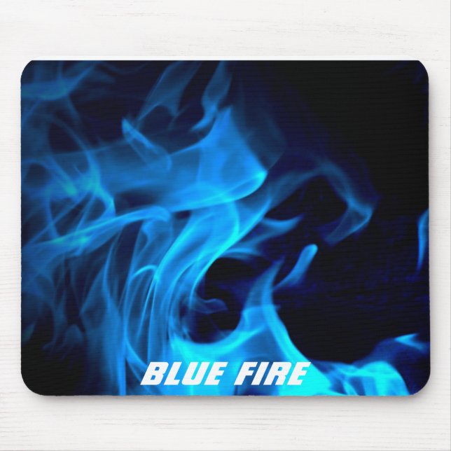 Blue Fire Mouse Pad (Front)