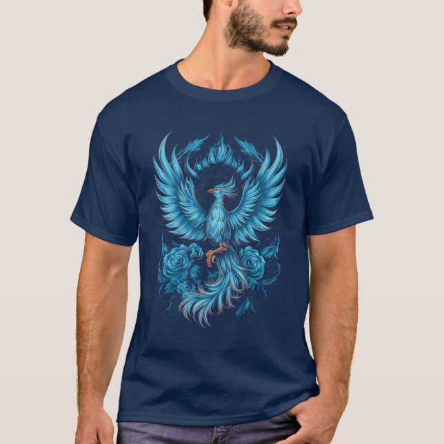 Blue fire Phoenix  T-Shirt (Front)