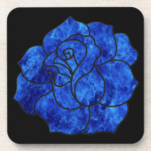 Blue Fire Rose Coasters