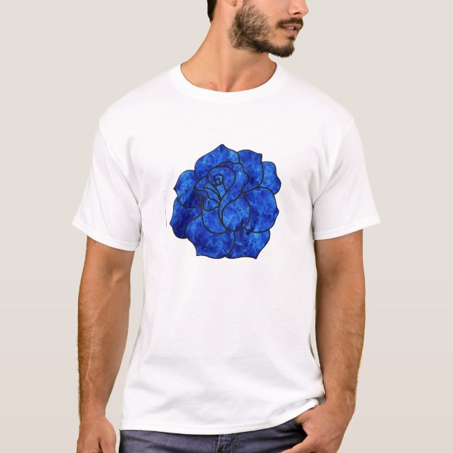 Blue Fire Rose T-shirt (Front)