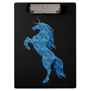Blue Fire Unicorn Clipboard