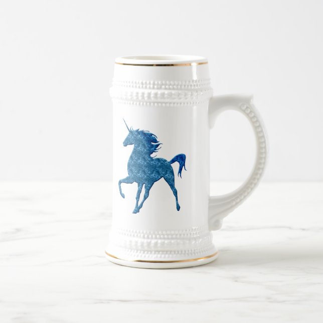 Blue Fire Unicorn Stein (Right)