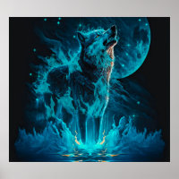 Blue Fire Wolf