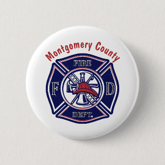 Blue Firefighter Badge Logo Personalized  2 Inch Round Button