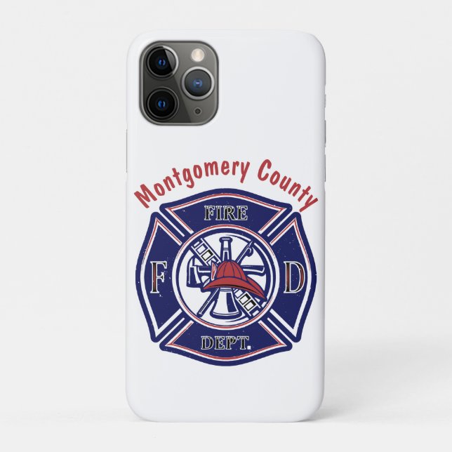 Blue Firefighter Badge Logo Personalized   Case-Mate iPhone Case (Back)