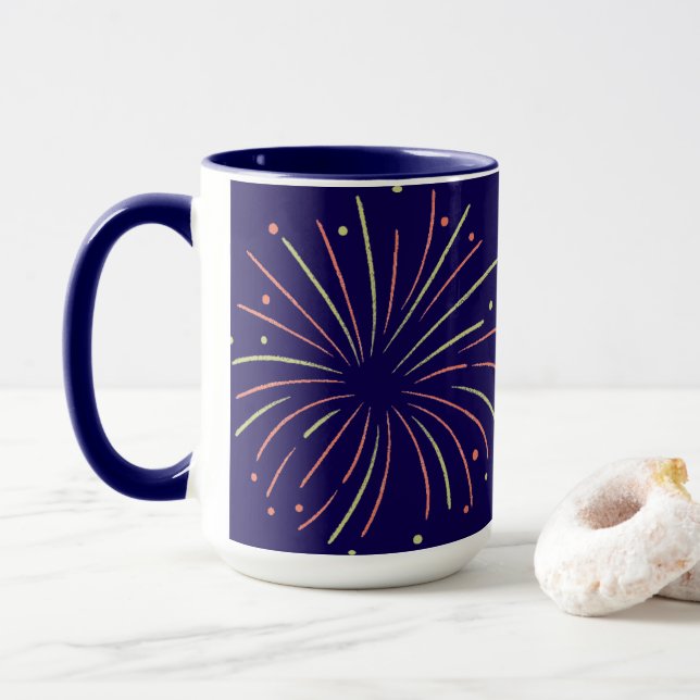 Blue Firework Mug (With Donut)