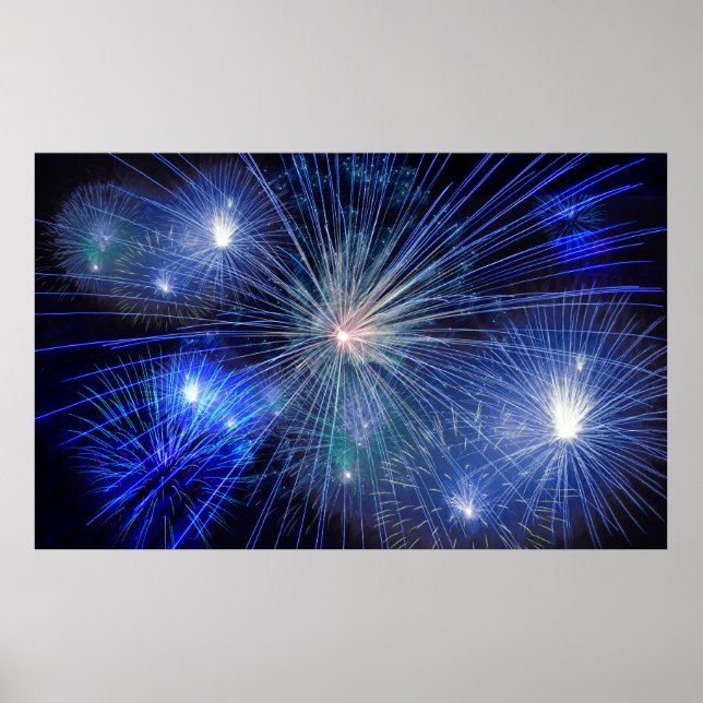 blue fireworks poster (Front)
