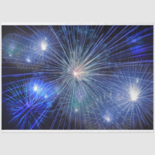 blue fireworks tissue paper