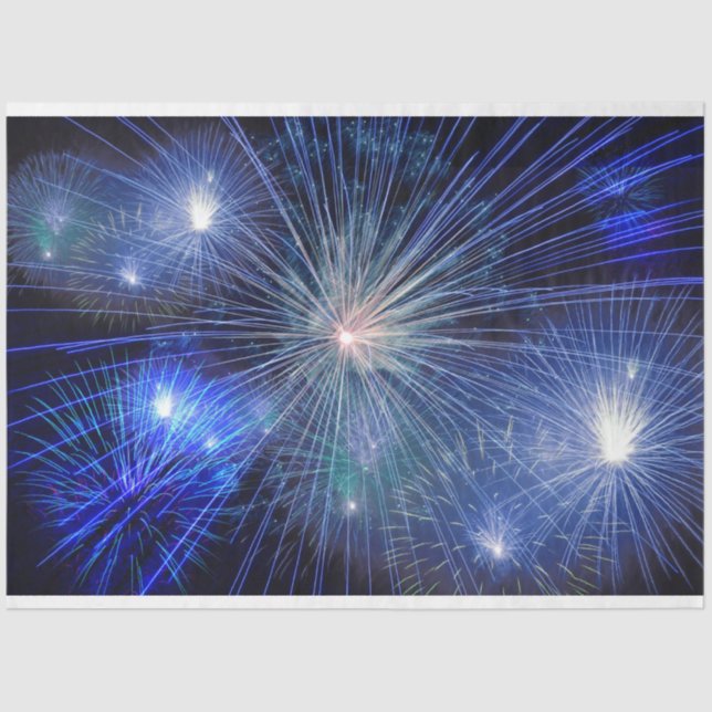 blue fireworks tissue paper (Front)