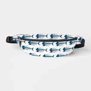 Blue Fish Bones Pattern Fanny Pack