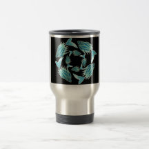 Blue Fish Circling Mug